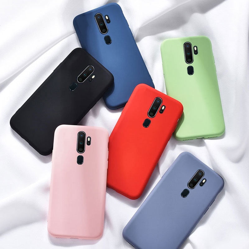 Ốp lưng silicone màu trơn kiểu dáng đơn giản thời trang cho Oppo A9/A5 2020 A92020 A 9 A52020