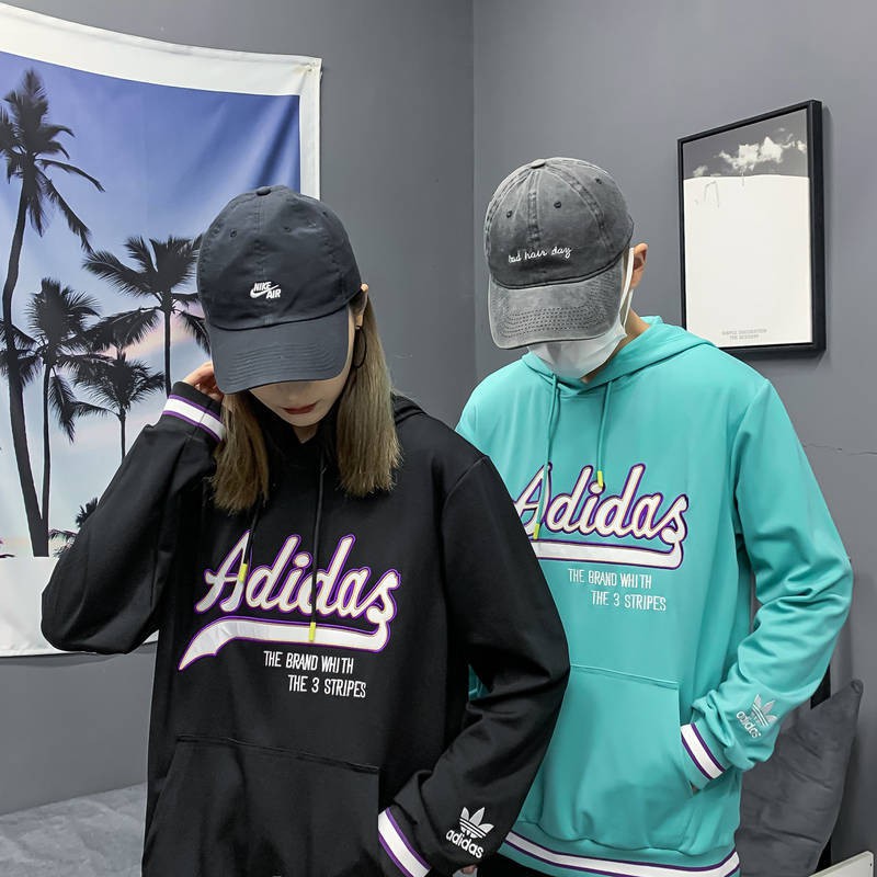 Áo Hoodie Adidas Cotton Tay Dài Dáng Rộng Cho Nam Nữ 350g