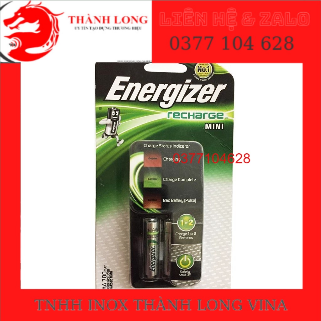 2 máy sạc pin Energizer kèm 2 pin AAA 700mah CH2PC4