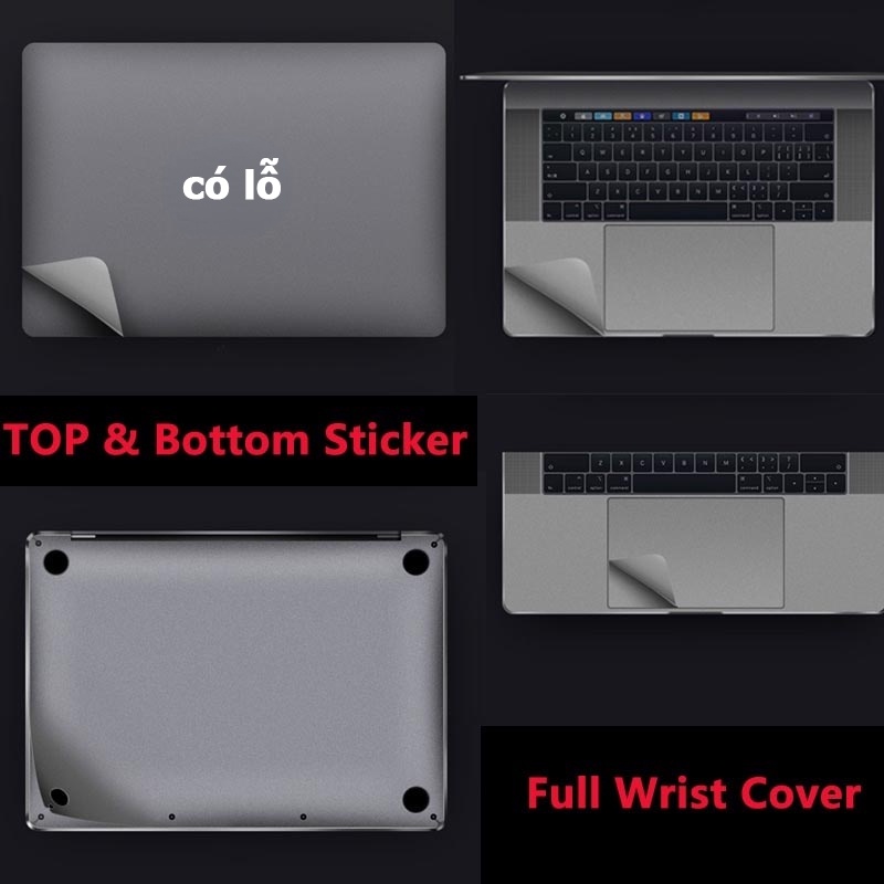 dán bảo vệ laptop Miếng Dán 4 Trong 1 A C D Cho miếng dán Macbook Skin decal 2022 Air M2 15 A2941 A2681 Pro 14 13 16 inch M1 020 A2337 A2338 Retina