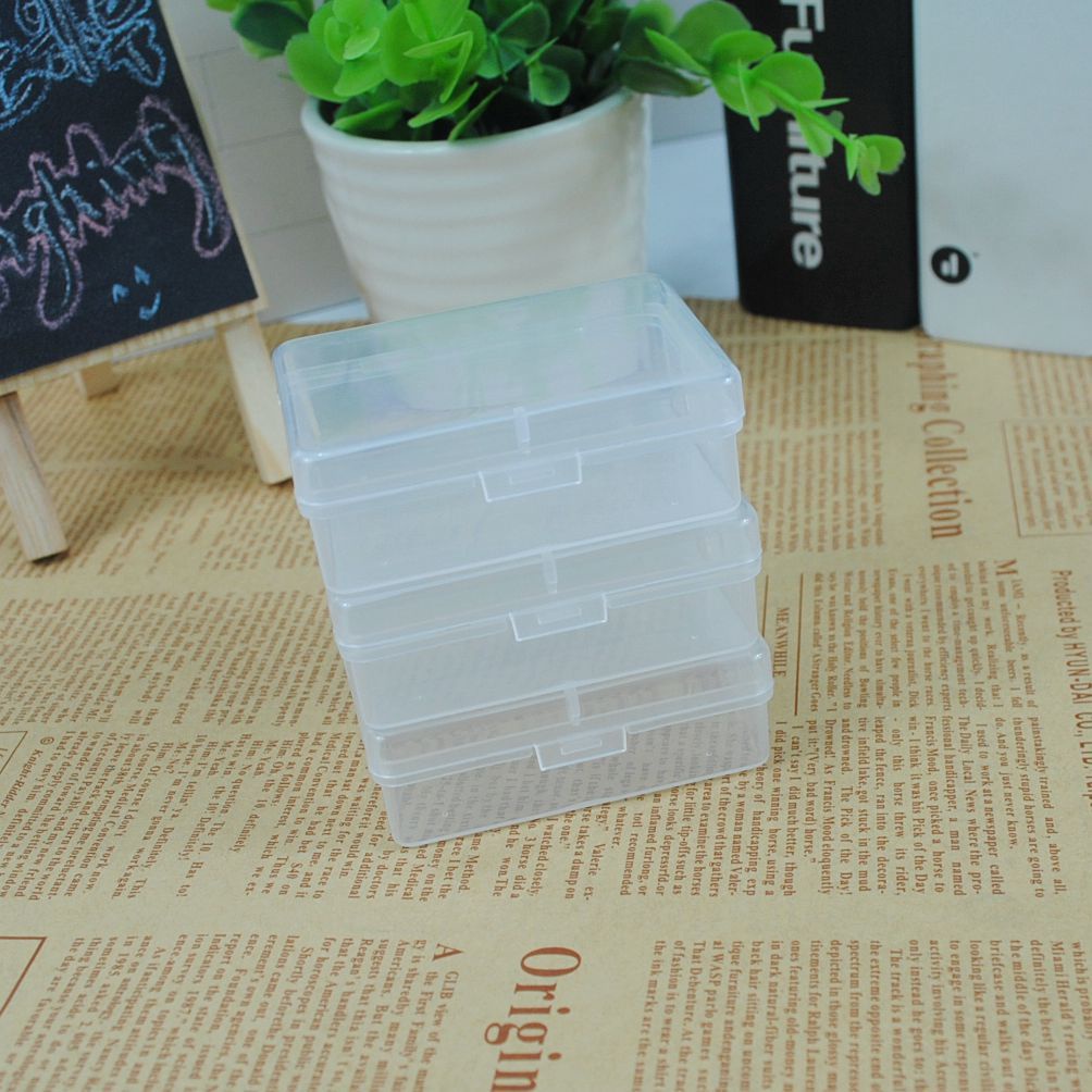 Set 2 hộp nhựa trong suốt hình vuông đựng đồ đa năng tiện dụng