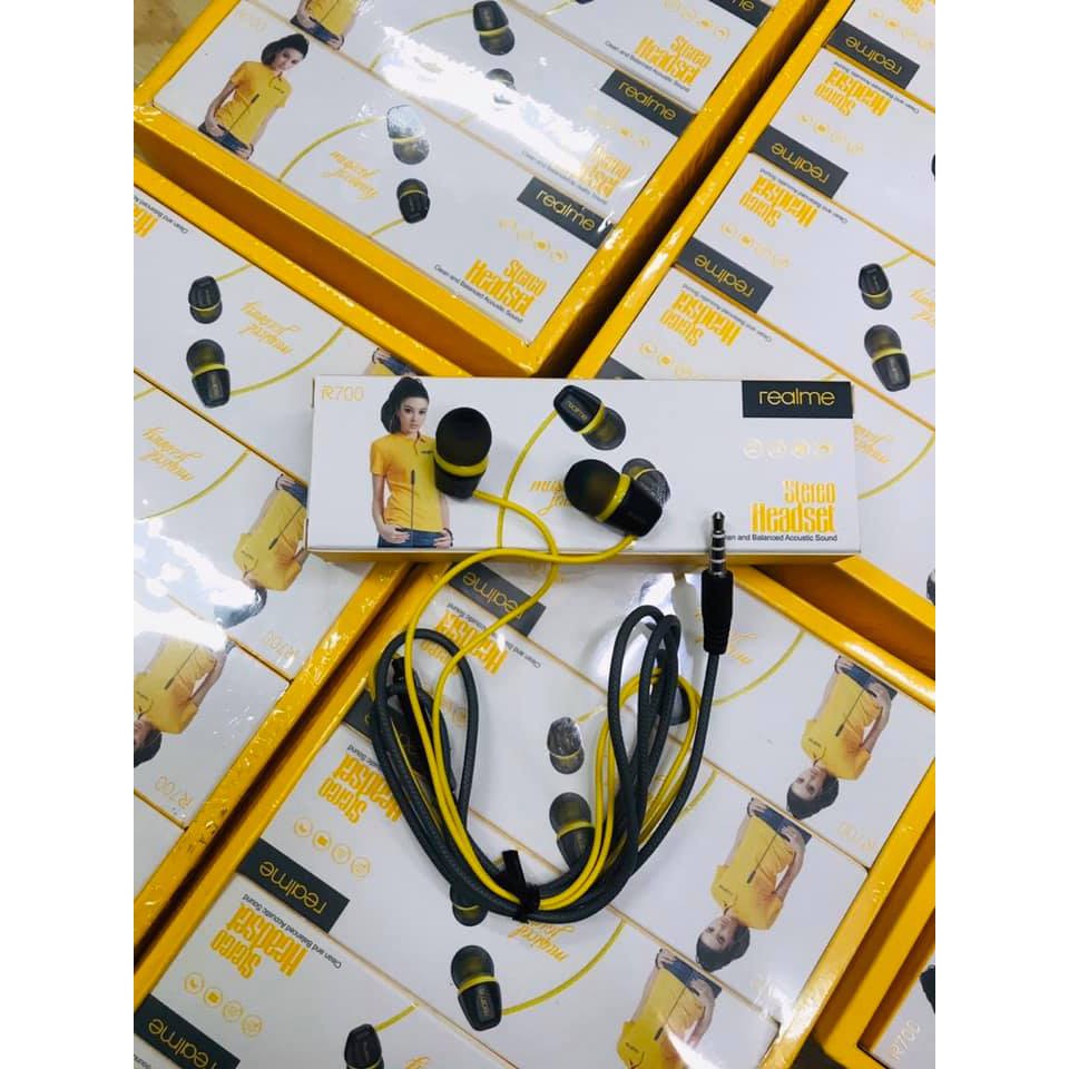 Tai Nghe Nhét Tai Kèm Mic Cho Realme, Oppo,Tai Nghe In-Ear Dùng Nghe Nhạc, Chơi Game, Âm Thanh Trong, Bass Cao