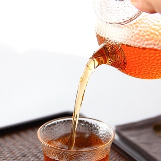 Ấm thuỷ tinh sần cán gỗ 350ml