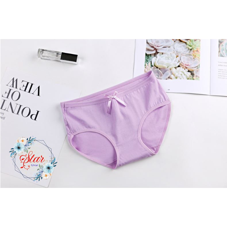 Quần Lót Nữ Cotton Nơ Bông Eo Thấp F01
