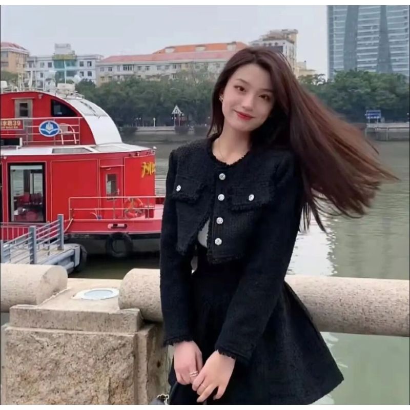 Bộ áo váy cạp cao thời trang mùa xuân 2022 phong cách ngọt ngào cho nữ