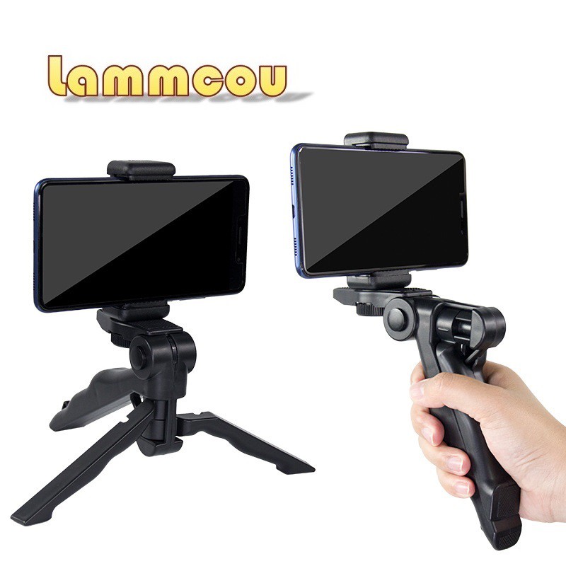 Chân tripod cầm tay mini Lammcou 2 trong 1 tiện lợi có ngàm giữ ổn định khi quay video cho điện thoại iPhone Samsung