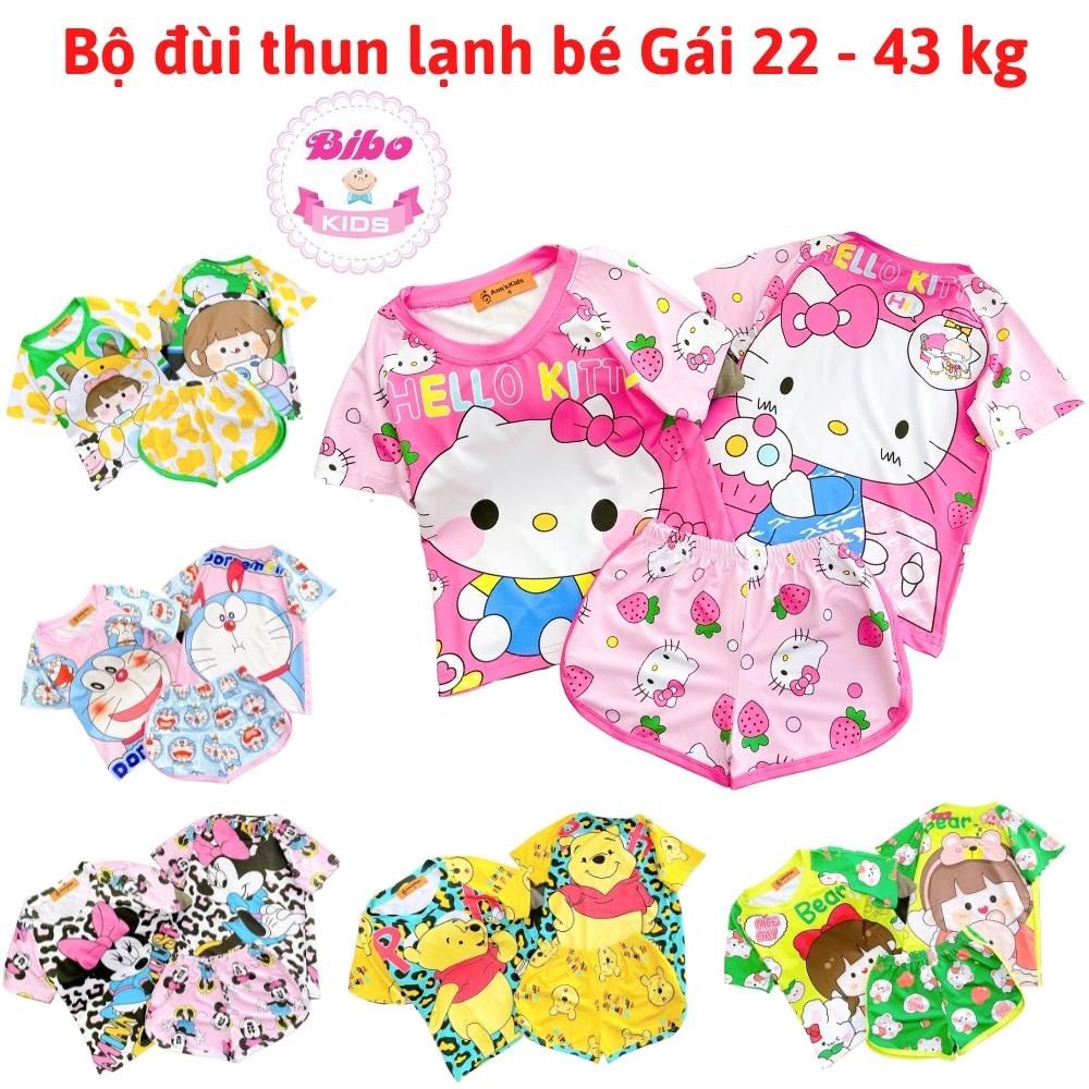 [22 - 44 kg] Bộ đùi thun lạnh in 3D siêu mền mịn mát cho bé gái - Đồ Bộ mặc nhà cho bé
