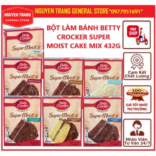 Bột làm bánh betty crocker super moist cake mix 432g