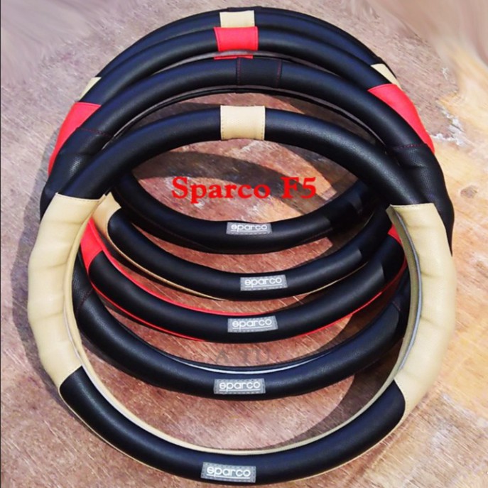 Sản Phẩm Bọc Vô Lăng Tay Lái Xe Hơi, Ô Tô Cao Cấp Thương Hiệu SPARCO - F5: Các màu Đen, Đỏ, Sữa .