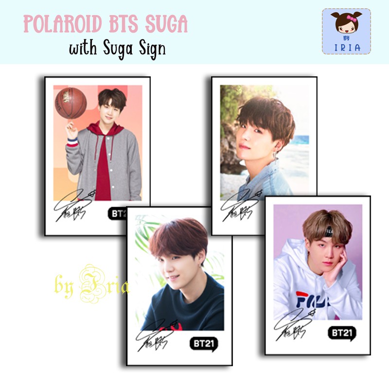 Polaroid Thẻ Hình Nhóm Nhạc Bts Suga