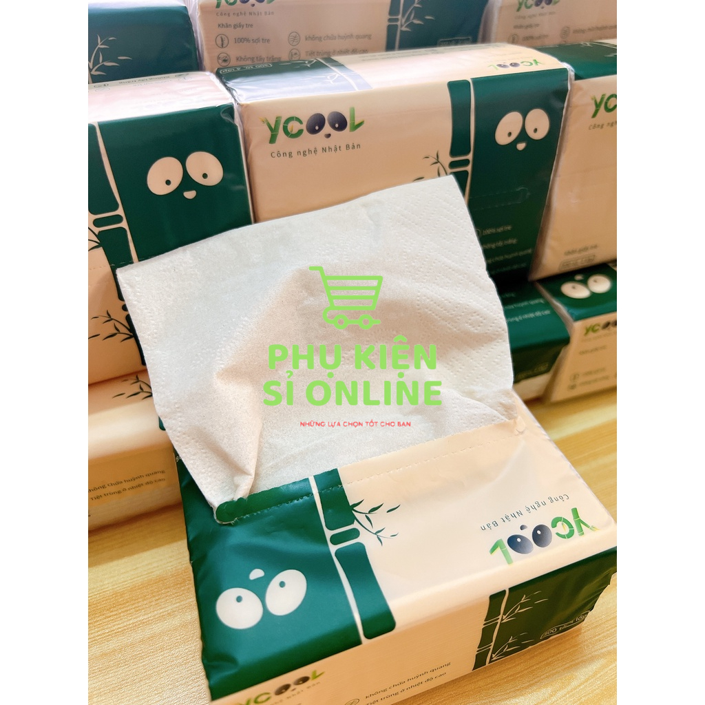 [TẶNG NGAY 1 GÓI YCOOL] Combo 2 thùng/60 gói/300 tờ/ 4 lớp giấy ăn Gấu Trúc YCOOL hàng CTy Store4girls