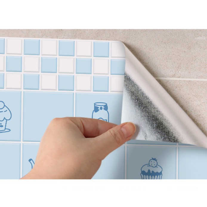 Decal giấy dán bếp tráng nhôm cách nhiệt THỨC ĂN XANH khổ 60cm keo sẵn (giá 1m dài)