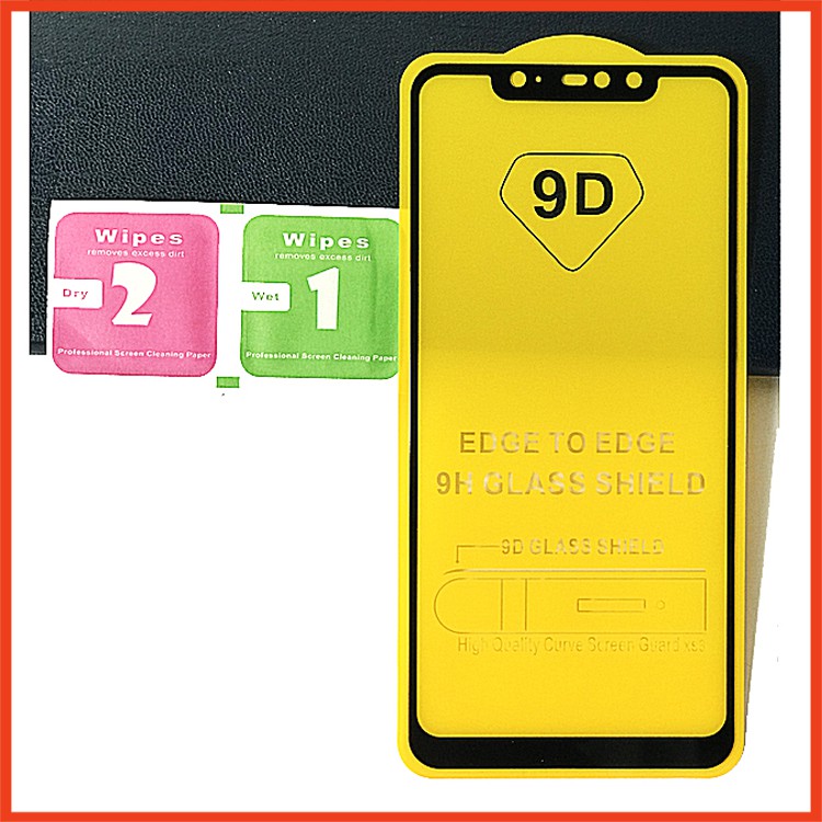 Kính cường lực Xiaomi Redmi Note 6 Pro FULL màn hình, Ảnh thực shop tự chụp ( Tặng kèm bộ giấy lau màn hình ) Taiyoshop6