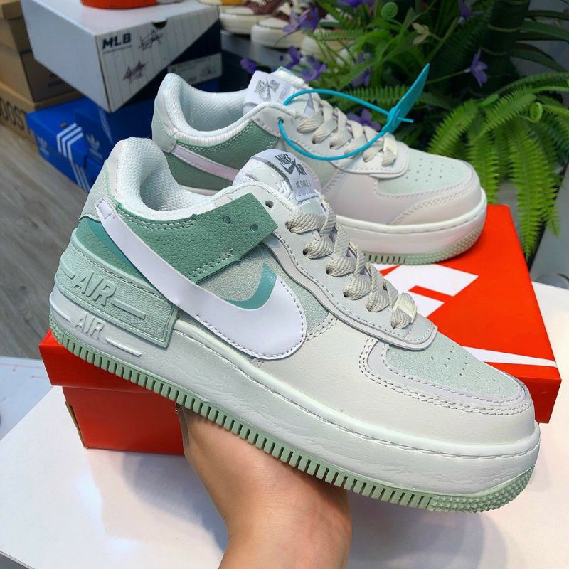 [ Karik_ Store ] Giày Thể Thao Sneaker Air Force 1 Shadow Pastel Green_ Xanh Min