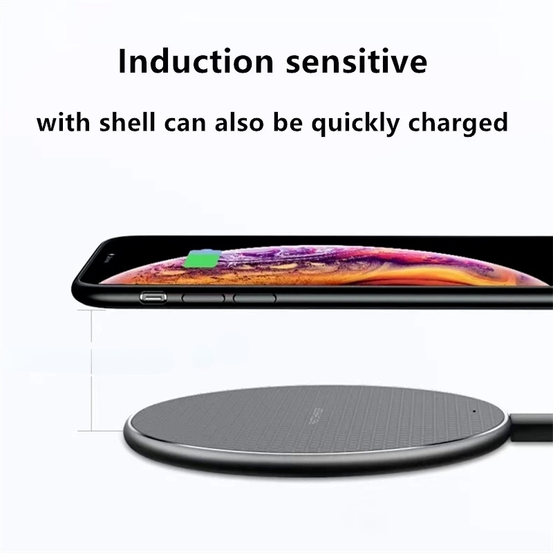 Đế Sạc Nhanh Không Dây Qi Siêu Mỏng Hít Nam Châm Tương Thích Với iPhone Và Android