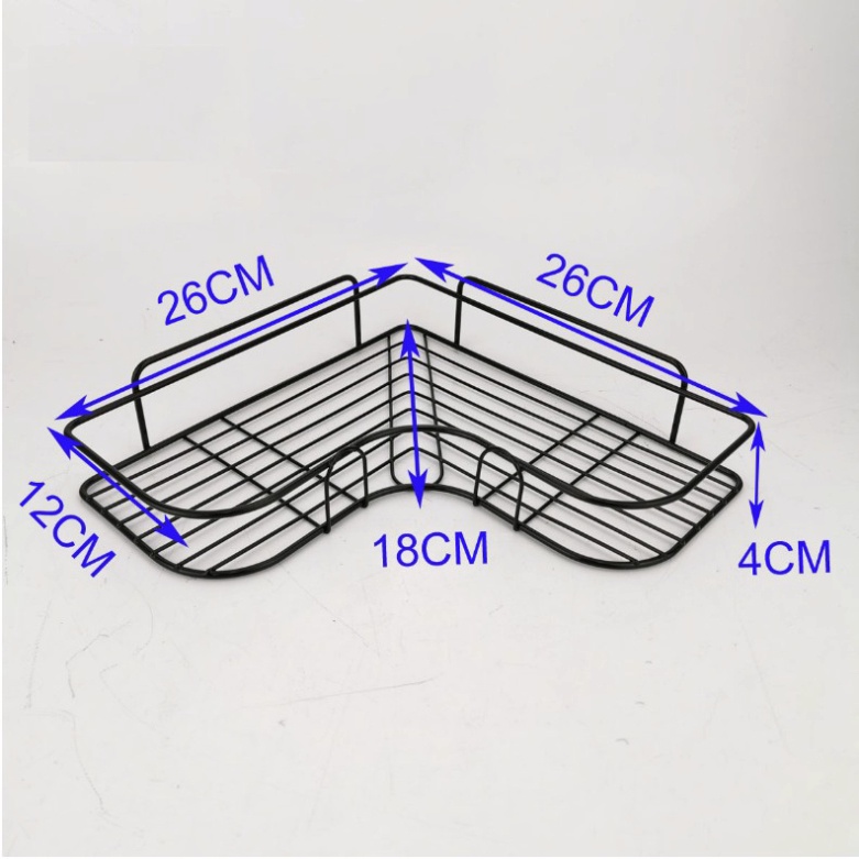 Kệ góc nhà tắm phun sơn tĩnh điện dán tường siêu dính trong nhà tắm, nhà bếp tiện dụng.HT