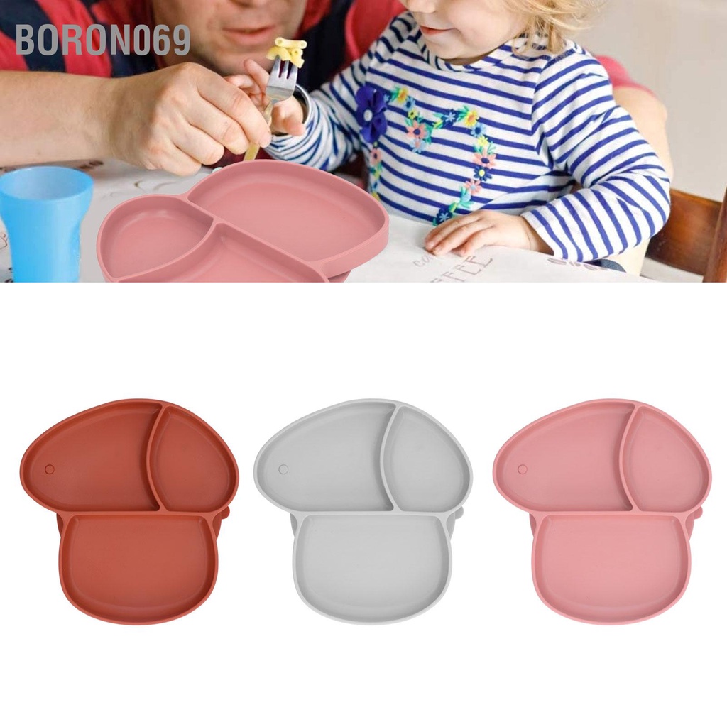 Boron069 Đĩa hút em bé Di động chống trượt Silicone chia đôi cho sơ sinh