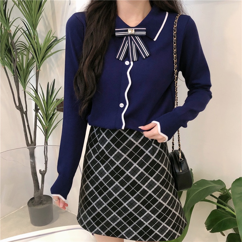 IELGY   Áo sweater Tay Dài Thiết Kế Đơn Giản Thời Trang Cho Nữ