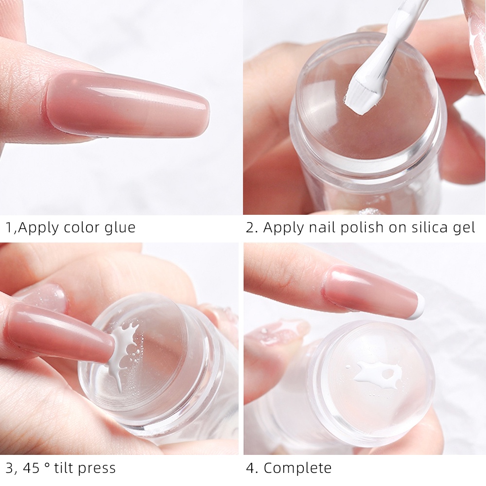 Bộ Dụng Cụ In Hình Móng Tay Đầu Silicone Trong Suốt