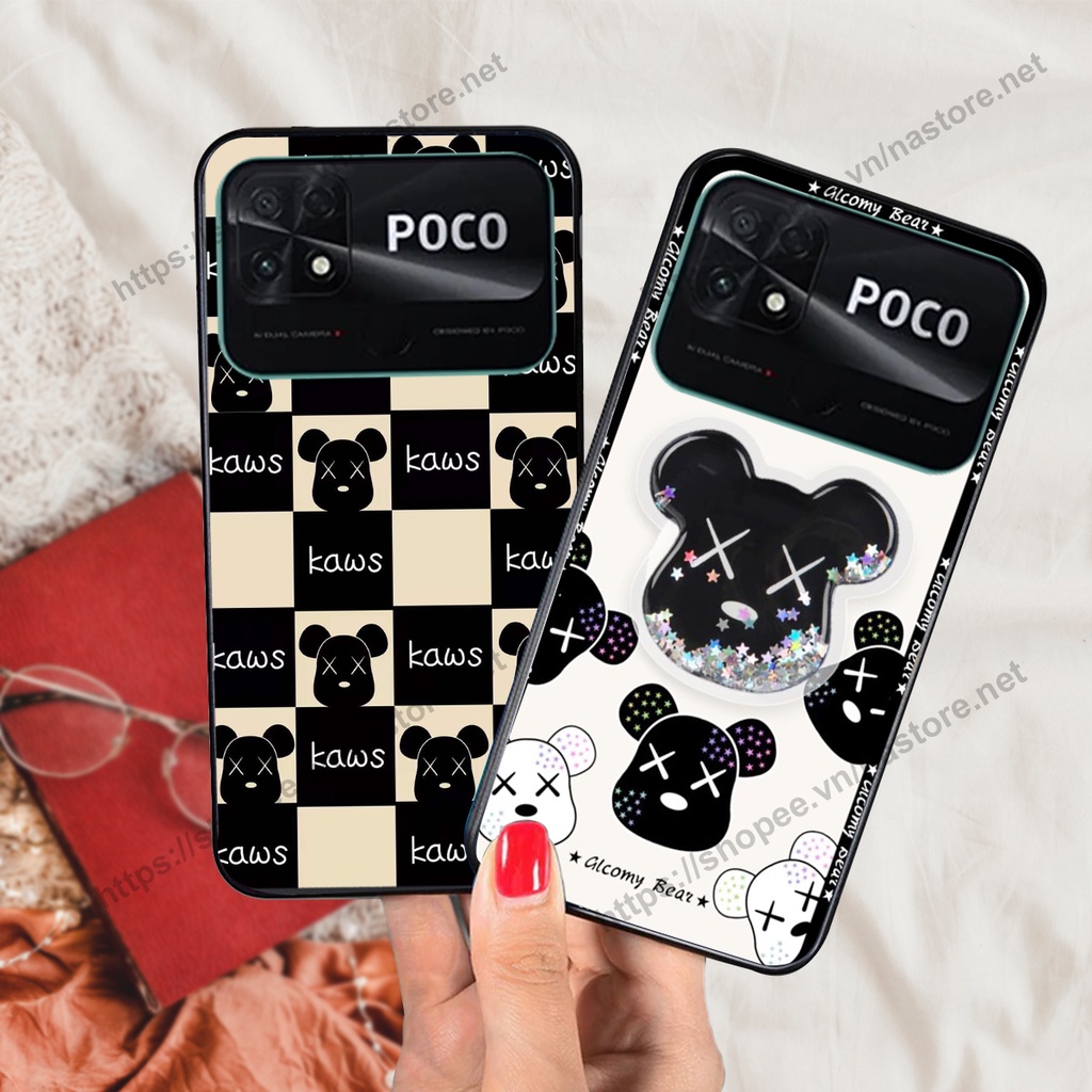 Ốp lưng Xiaomi Poco C40 trái tim họa tiết caro, mikey họa tiết beabrick kaws cute
