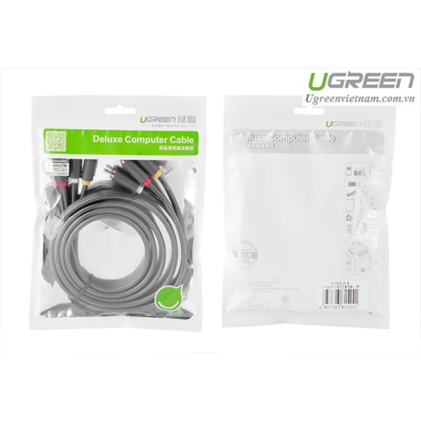 Cáp AV hoa sen 3 đầu RCA dài 1.5m chính hãng Ugreen 10524 Cao cấp