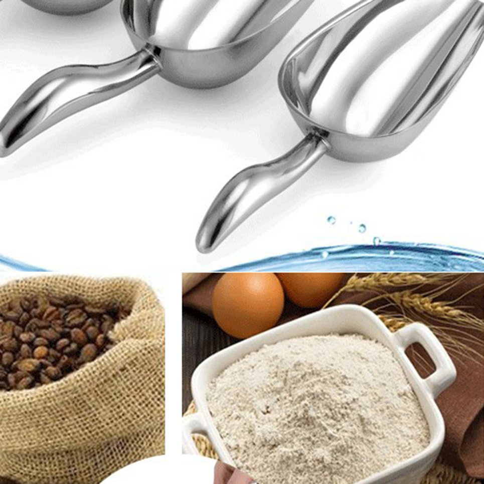 Ice Bucket Scoop For Kitchen Ice Makers Bar Freezer Stainless Steel Scooper