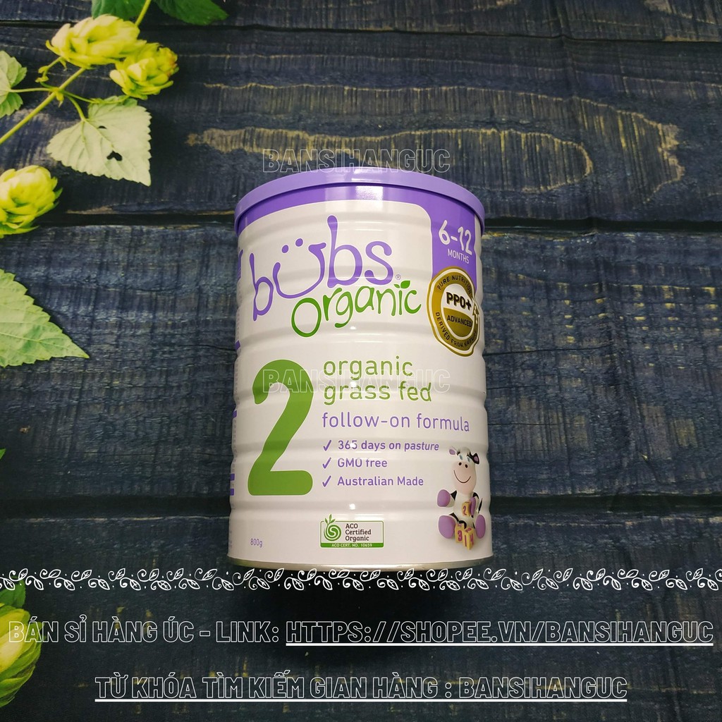 Sữa bò BUBS Organic 800g - số 2 (Hộp)