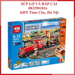 Lepin 02039 Tàu hoả chở hàng (có điều khiển) - Đồ chơi lắp ráp xếp hình thông minh