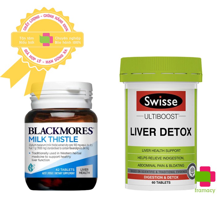 Viên uống Swisse Ultiboost Liver Detox, Úc (60 + 120 viên) bổ gan và hỗ trợ thải độc gan, giảm bớt khó tiêu