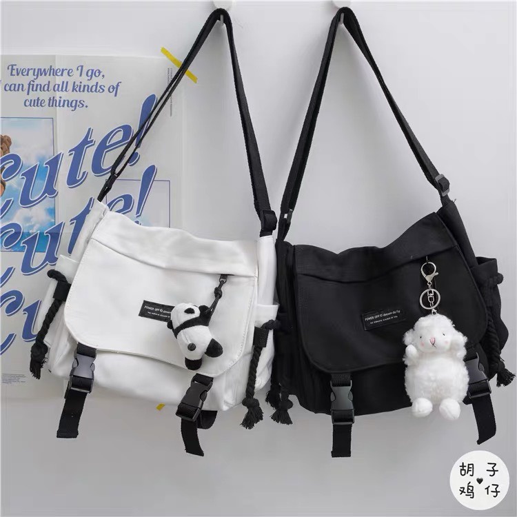 Túi vải canvas đeo chéo nam nữ Unisex phong cách ulzzang đi học đẹp giá rẻ HT105