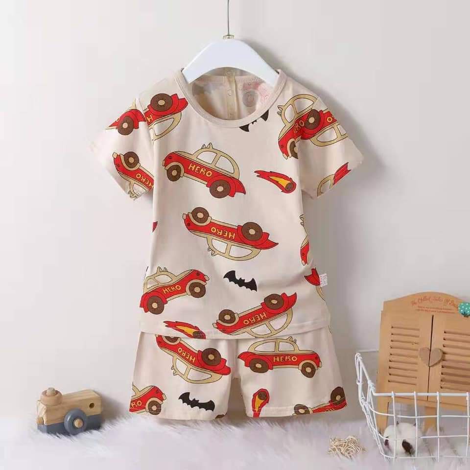 Bộ xuất Hàn cotton lạnh cho bé trai và bé gái