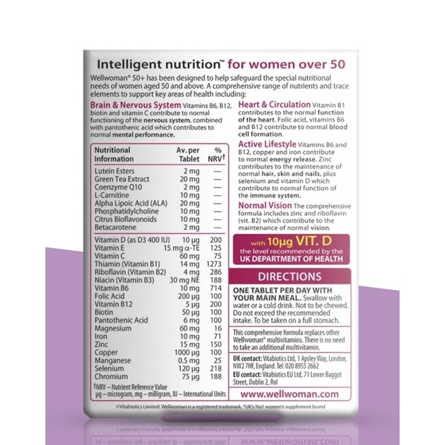 UK-Viên uống bổ sung Vitamin tổng hợp cho nữ giới  Well Woman hộp 30viên