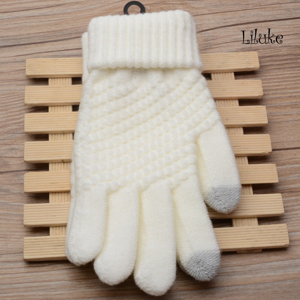 Găng Tay Dệt Kim Mềm Mại Ấm Áp Có Thể Dùng Màn Hình Cảm Ứng