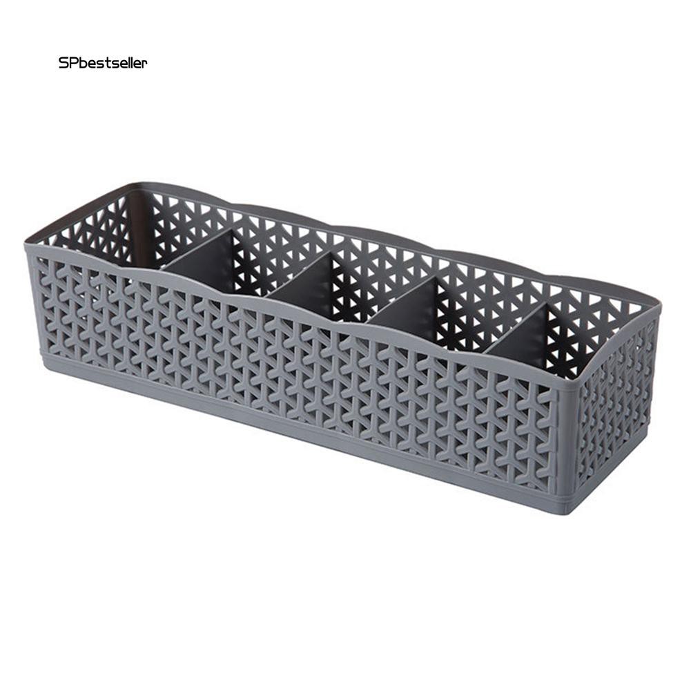 Hộp đựng đồ lót đa năng bằng nhựa PP thiết kế xinh xắn 26cm*8cm*6.5cm gồm 5 ngăn