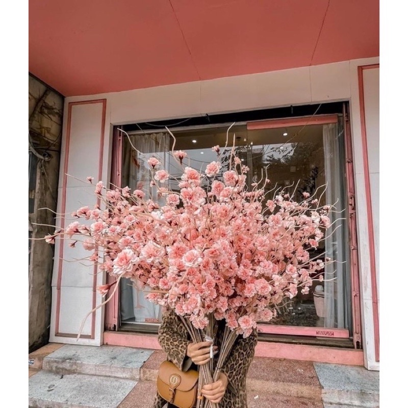 Hoa Giả- Cành Đào Râu-anh đào 1m trang trí,decor