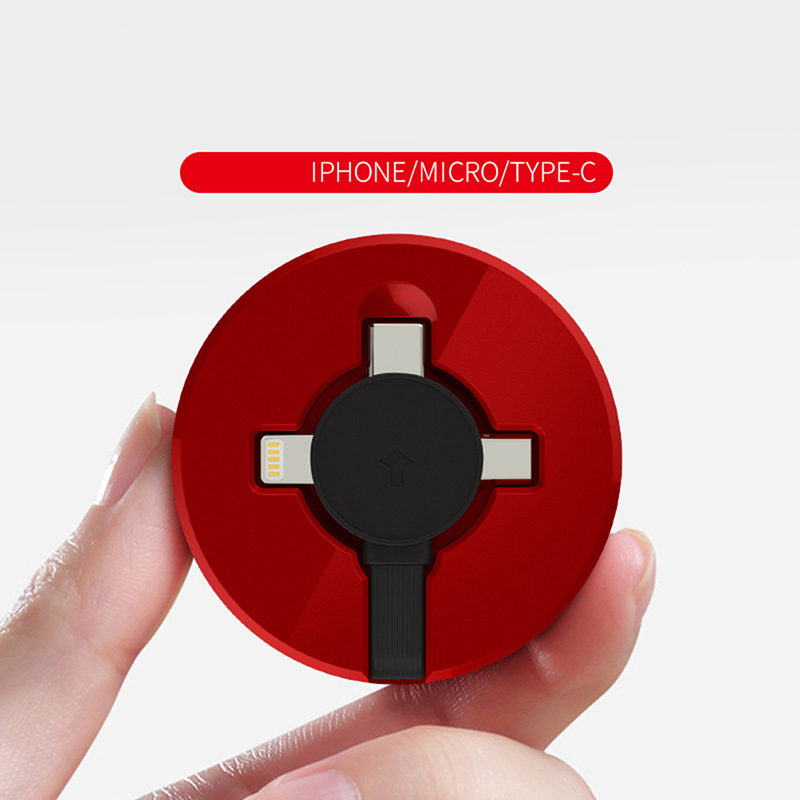 IPHONE Dây Cáp Sạc Dữ Liệu Micro Usb Type-C 3 Trong 1 Có Thể Thu Gọn Tiện Dụng 0319 | BigBuy360 - bigbuy360.vn