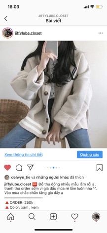 [ORDER] Áo khoác len sọc kẻ ngang