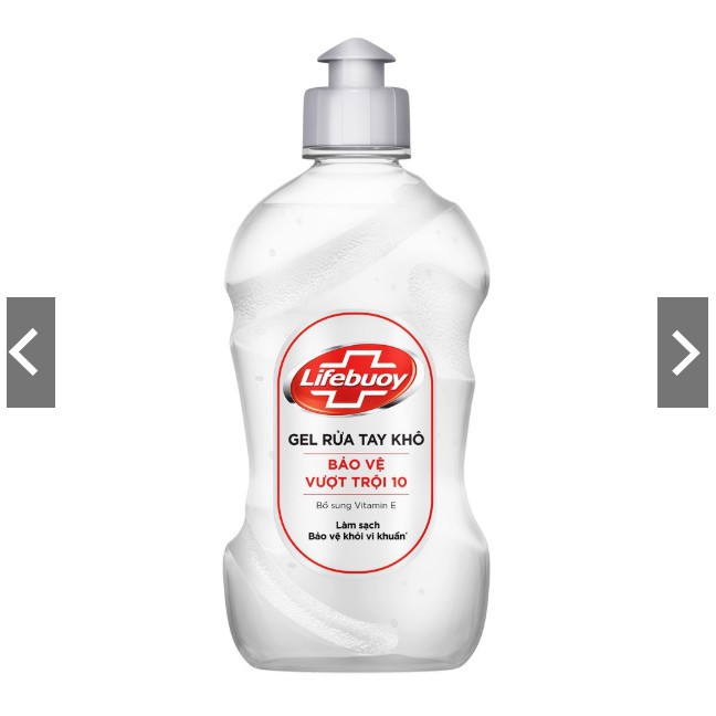 Gel rửa tay khô sạch siêu nhanh Lifebuoy Bảo Vệ Vượt Trội 10 (Chai nắp bạc 235ml) | BigBuy360 - bigbuy360.vn