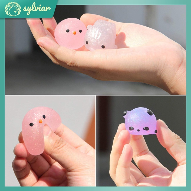 [sylviar] Set 30 Đồ Chơi Mochi Mini Hình Động Vật Lấp Lánh Để Giảm Căng Thẳng Cho Bé