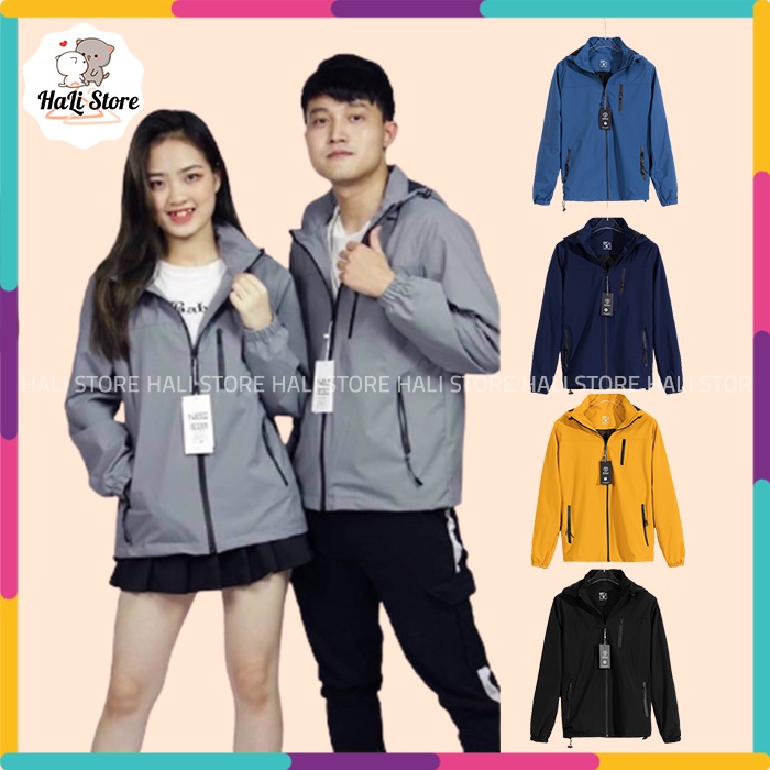 Áo khoác gió nam nữ 2 lớp Hidoli, áo khoác gió chống nước nam nữ vải tráng chống nước lót lưới cao cấp