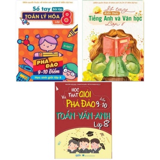 Combo 3 cuốn sổ tay toán lí hóa lớp 8, văn anh lớp 8, toán văn anh lớp 8