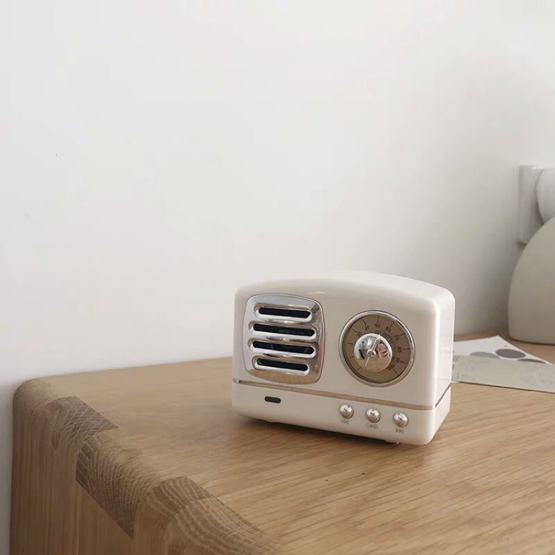 LOA BLUETOOTH VINTAGE TRẮNG - HỒNG DECOR PHÒNG