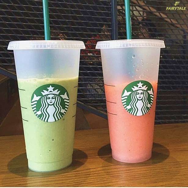 Cốc uống nước Starbucks đổi màu có thể tái sử dụng uống nước lạnh