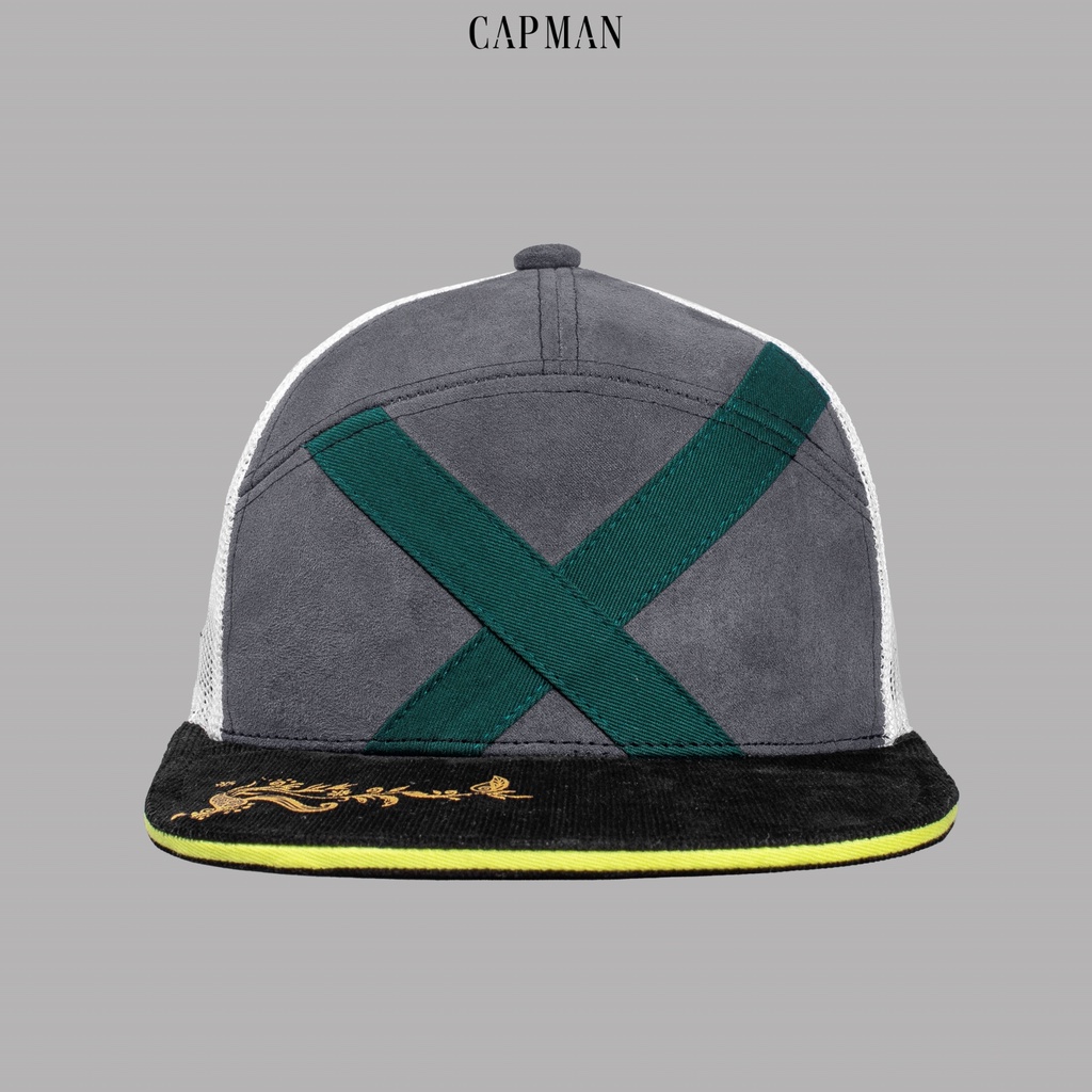 Mũ snapback chính hãng CAPMAN, phong cách hiphop vải da lộn thêu chữ X CM37