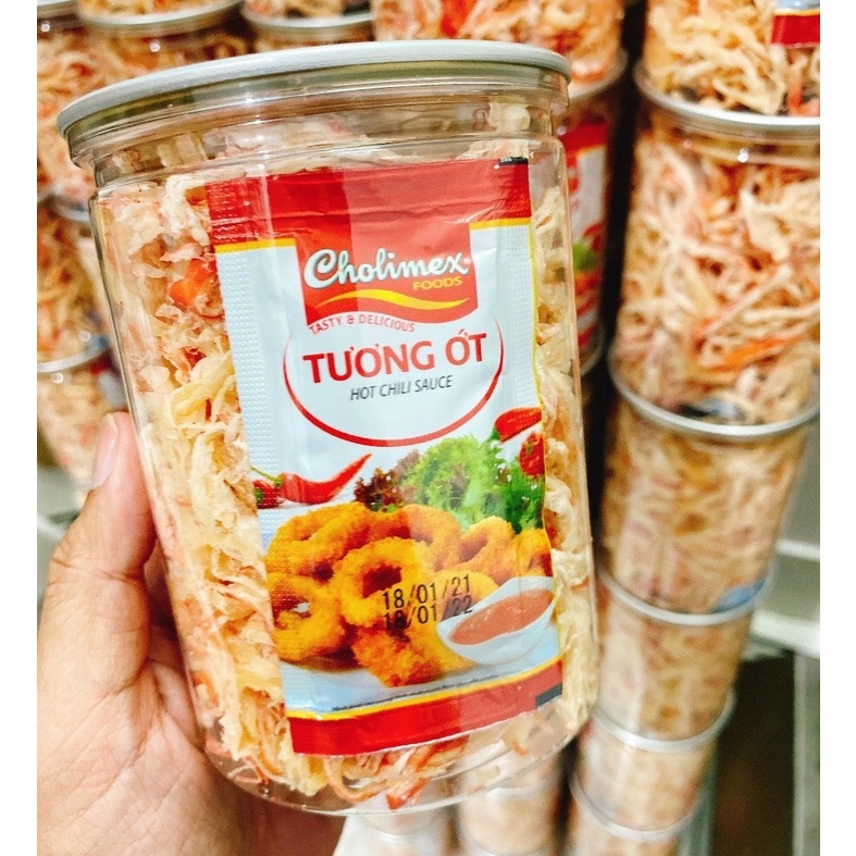 Khô mực xé sợi hấp nước dừa hũ 250g - Loại 1 mềm ngon