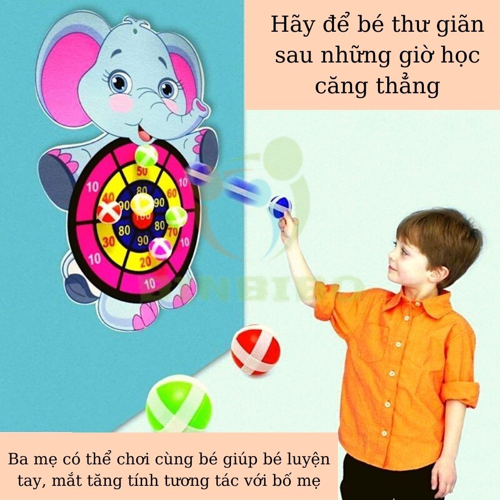 Ném bóng dính con vật ngộ nghĩnh bảng phi tiêu an toàn cho bé vui chơi