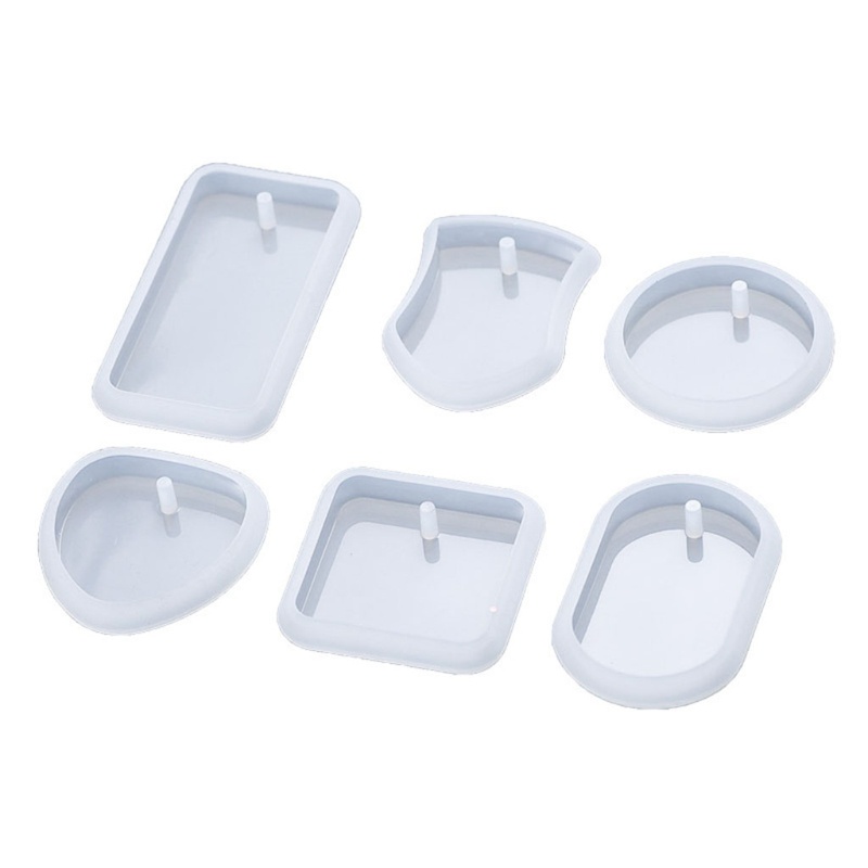 Khuôn Silicone Làm Móc Khóa 6 Ngăn DIY Tiện Lợi
