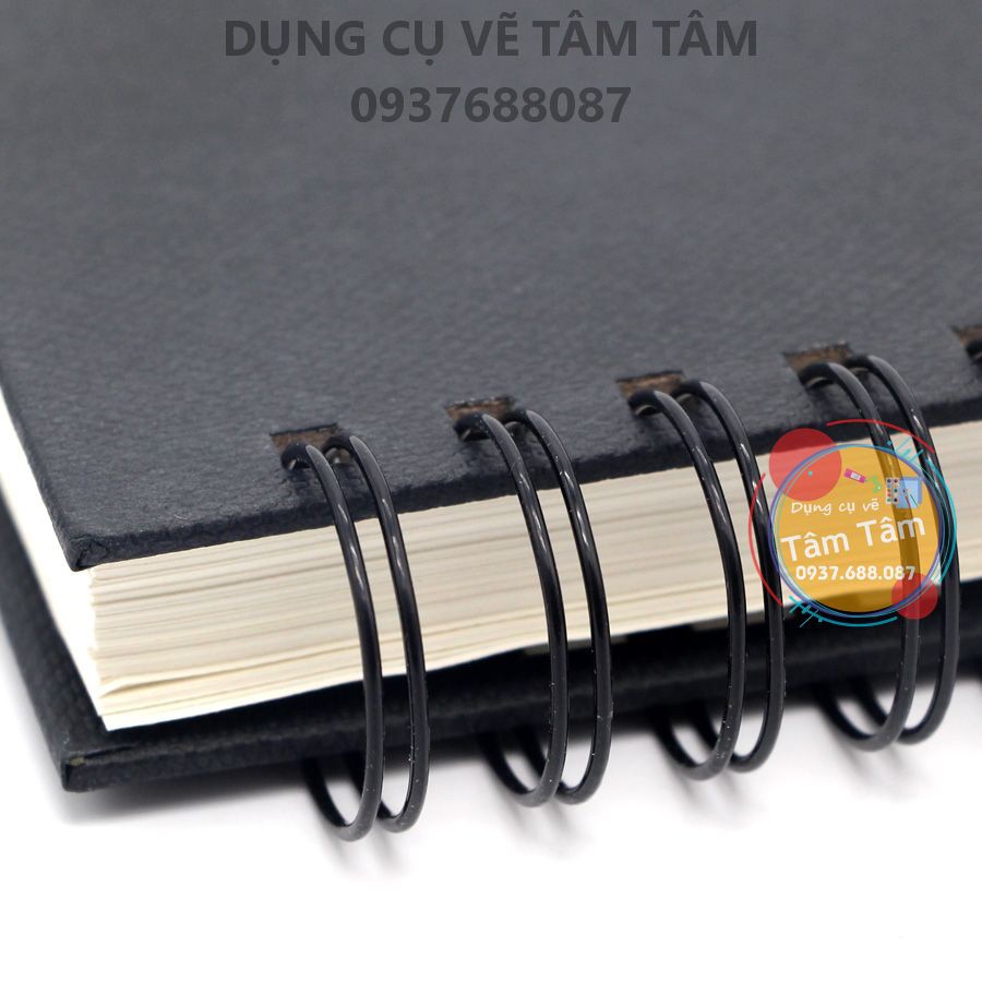 -Sổ vẽ chì Potentate, Spiral Hard Cover Sketchbook, bìa đen đóng lò xo-