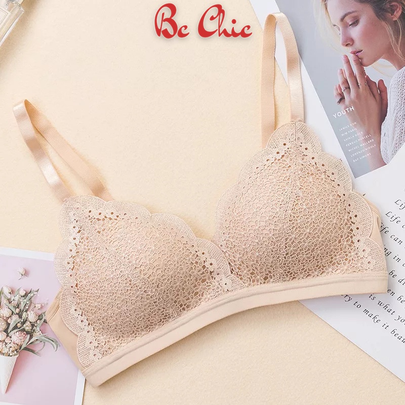 Áo lót đệm mỏng ren hoa đào 34-36-38 A08 BC_CHIC LINGERIE