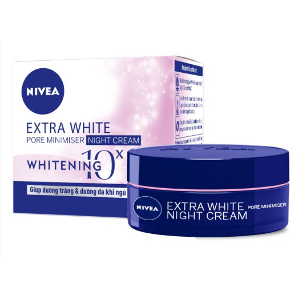 [Nhập khẩu chính hãng có hóa đơn VAT] Kem dưỡng trắng da NIVEA Extra White se khít lỗ chân lông ban đêm (50ml)